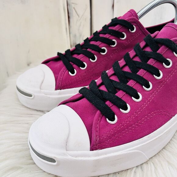Converse Jack Purcell Magenta Pink Low Top Lace up Wedge Sneakers - Size 10.5 - Picture 2 of 9